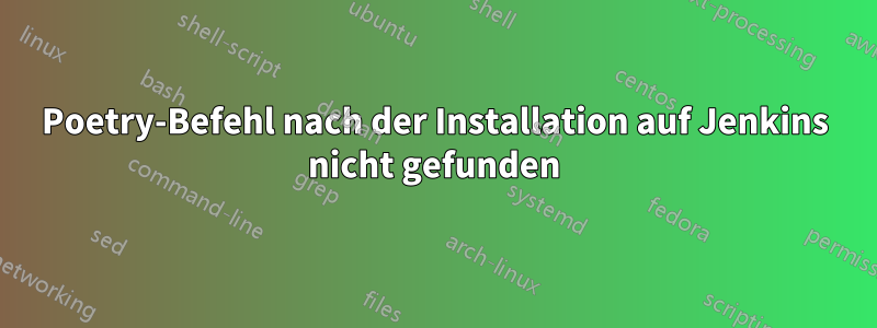 Poetry-Befehl nach der Installation auf Jenkins nicht gefunden