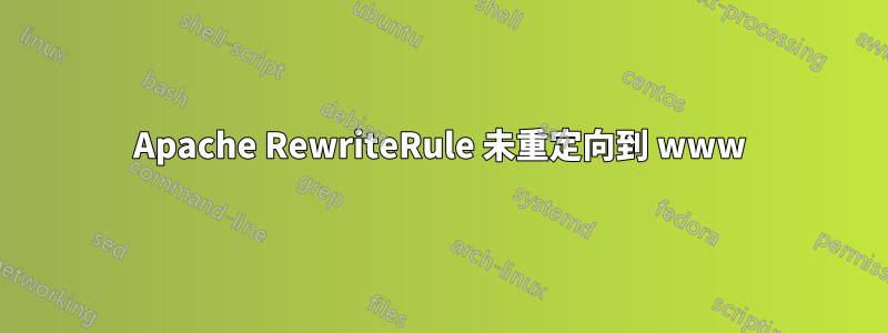 Apache RewriteRule 未重定向到 www