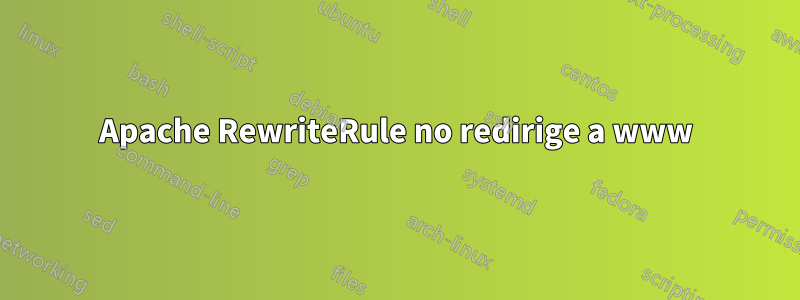 Apache RewriteRule no redirige a www