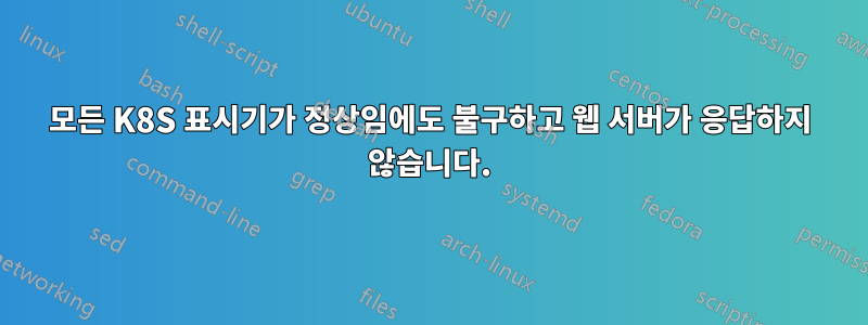 모든 K8S 표시기가 정상임에도 불구하고 웹 서버가 응답하지 않습니다.