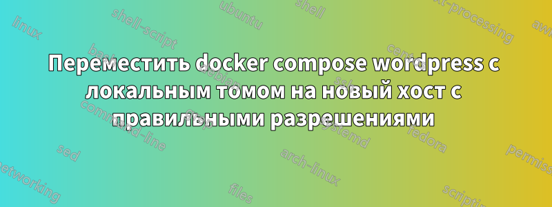 Переместить docker compose wordpress с локальным томом на новый хост с правильными разрешениями