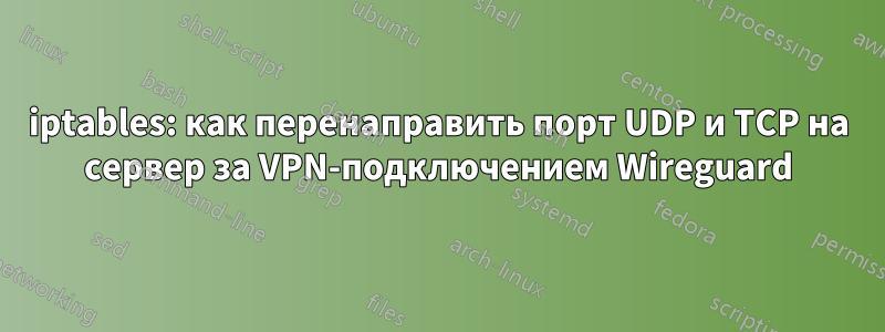 iptables: как перенаправить порт UDP и TCP на сервер за VPN-подключением Wireguard