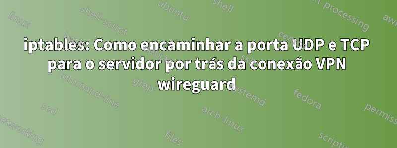 iptables: Como encaminhar a porta UDP e TCP para o servidor por trás da conexão VPN wireguard