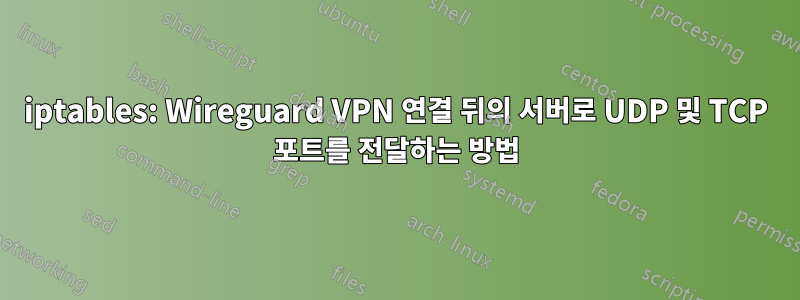 iptables: Wireguard VPN 연결 뒤의 서버로 UDP 및 TCP 포트를 전달하는 방법