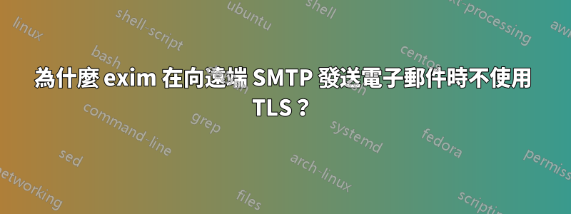 為什麼 exim 在向遠端 SMTP 發送電子郵件時不使用 TLS？