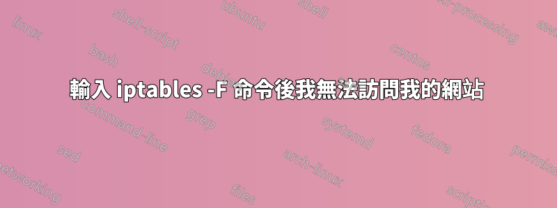 輸入 iptables -F 命令後我無法訪問我的網站