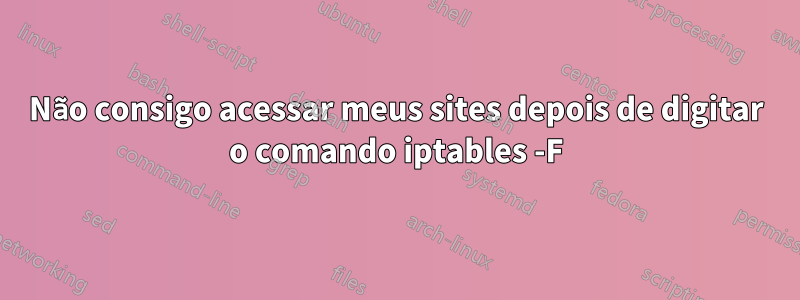 Não consigo acessar meus sites depois de digitar o comando iptables -F