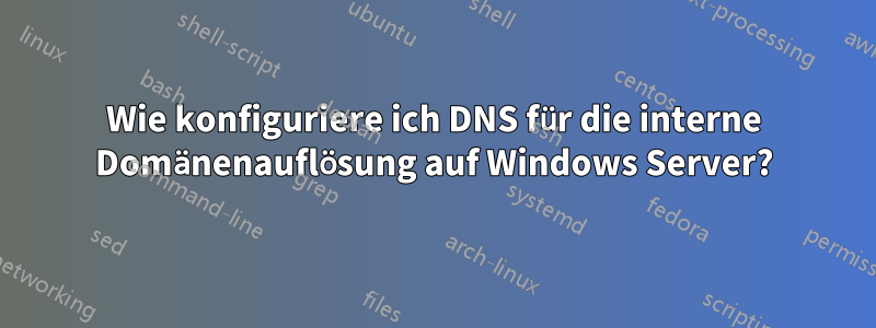 Wie konfiguriere ich DNS für die interne Domänenauflösung auf Windows Server?