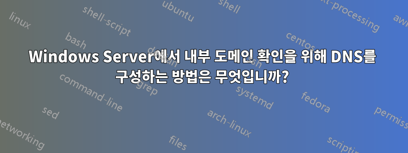 Windows Server에서 내부 도메인 확인을 위해 DNS를 구성하는 방법은 무엇입니까?