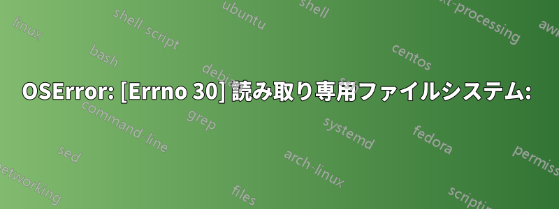 OSError: [Errno 30] 読み取り専用ファイルシステム: