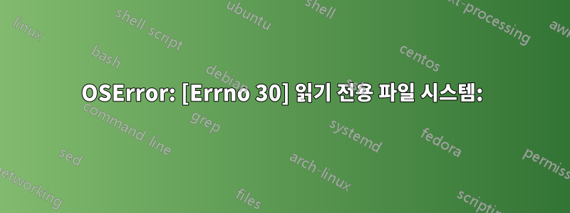 OSError: [Errno 30] 읽기 전용 파일 시스템: