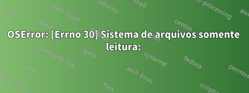 OSError: [Errno 30] Sistema de arquivos somente leitura: