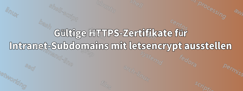 Gültige HTTPS-Zertifikate für Intranet-Subdomains mit letsencrypt ausstellen