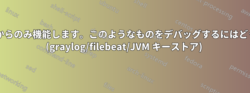 証明書はクライアント側からのみ機能します。このようなものをデバッグするにはどうすればよいでしょうか? (graylog/filebeat/JVM キーストア)