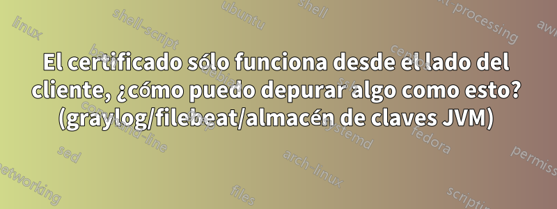 El certificado sólo funciona desde el lado del cliente, ¿cómo puedo depurar algo como esto? (graylog/filebeat/almacén de claves JVM)