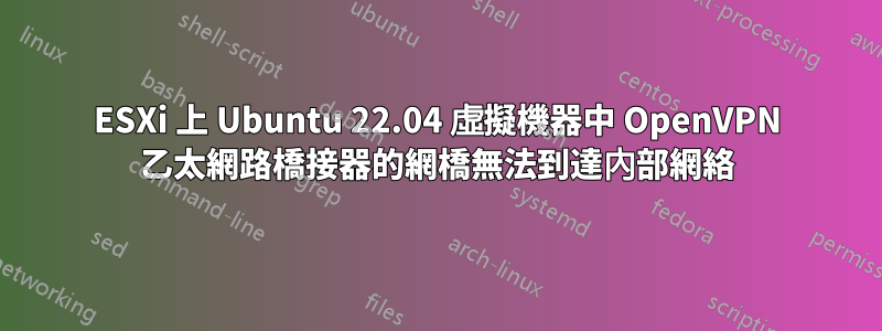 ESXi 上 Ubuntu 22.04 虛擬機器中 OpenVPN 乙太網路橋接器的網橋無法到達內部網絡