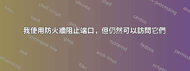 我使用防火牆阻止端口，但仍然可以訪問它們