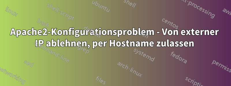 Apache2-Konfigurationsproblem - Von externer IP ablehnen, per Hostname zulassen