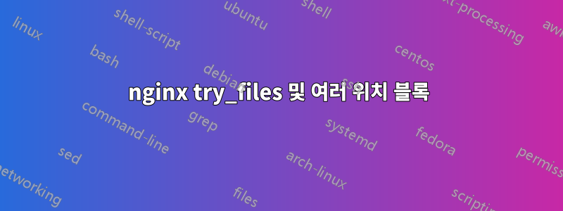 nginx try_files 및 여러 위치 블록
