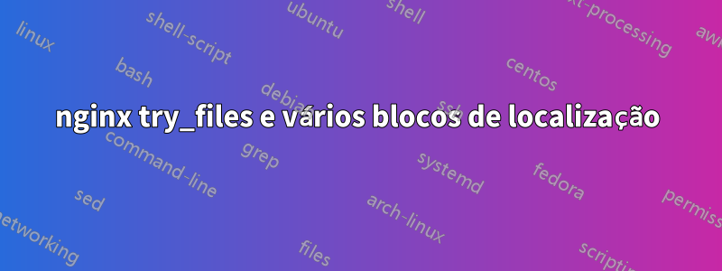 nginx try_files e vários blocos de localização
