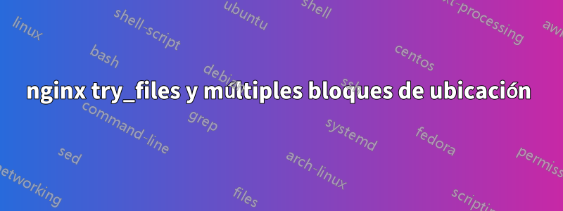 nginx try_files y múltiples bloques de ubicación