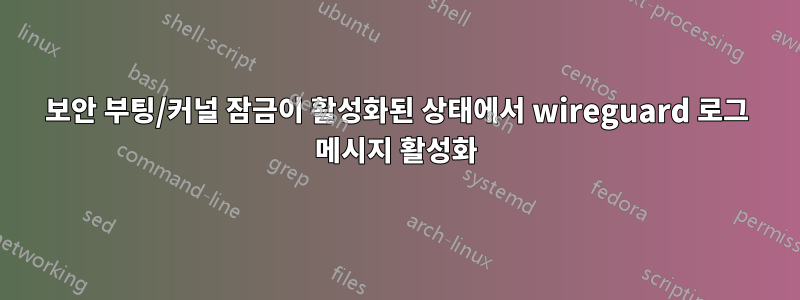 보안 부팅/커널 잠금이 활성화된 상태에서 wireguard 로그 메시지 활성화