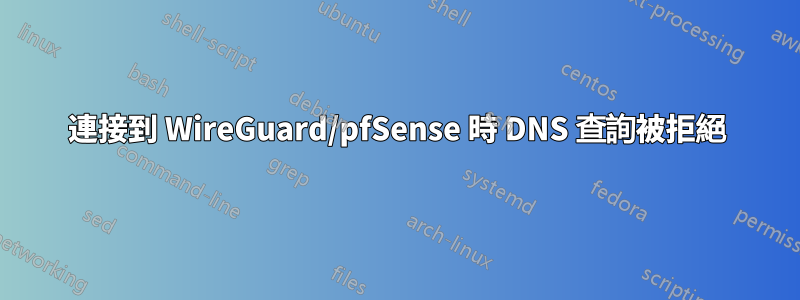 連接到 WireGuard/pfSense 時 DNS 查詢被拒絕