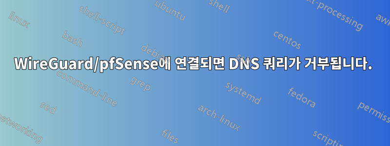 WireGuard/pfSense에 연결되면 DNS 쿼리가 거부됩니다.