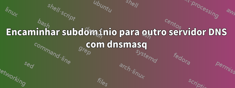 Encaminhar subdomínio para outro servidor DNS com dnsmasq