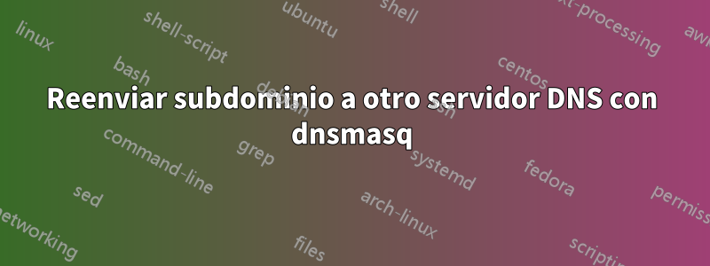 Reenviar subdominio a otro servidor DNS con dnsmasq