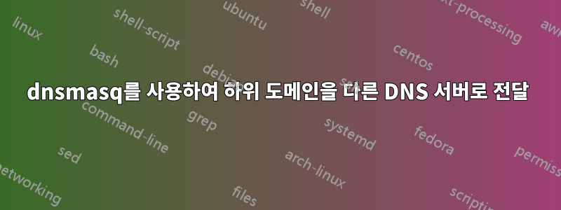 dnsmasq를 사용하여 하위 도메인을 다른 DNS 서버로 전달