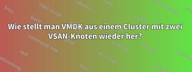 Wie stellt man VMDK aus einem Cluster mit zwei VSAN-Knoten wieder her?