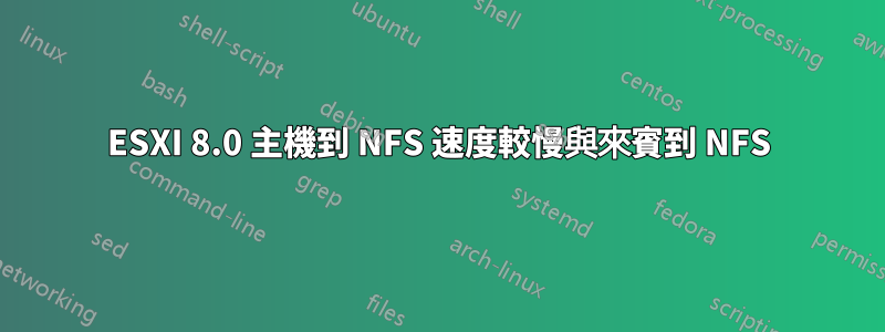 ESXI 8.0 主機到 NFS 速度較慢與來賓到 NFS