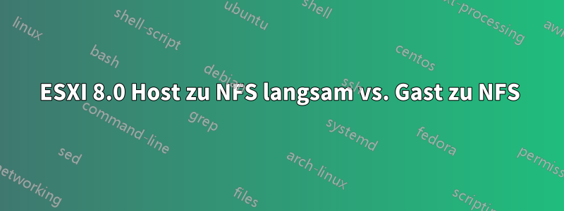 ESXI 8.0 Host zu NFS langsam vs. Gast zu NFS