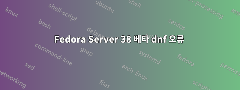 Fedora Server 38 베타 dnf 오류