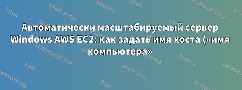 Автоматически масштабируемый сервер Windows AWS EC2: как задать имя хоста («имя компьютера»)?
