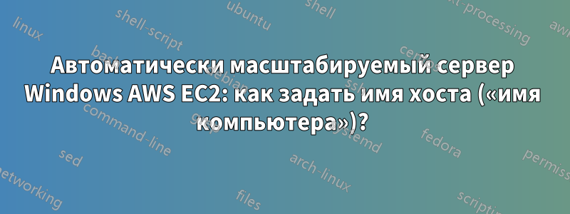 Автоматически масштабируемый сервер Windows AWS EC2: как задать имя хоста («имя компьютера»)?