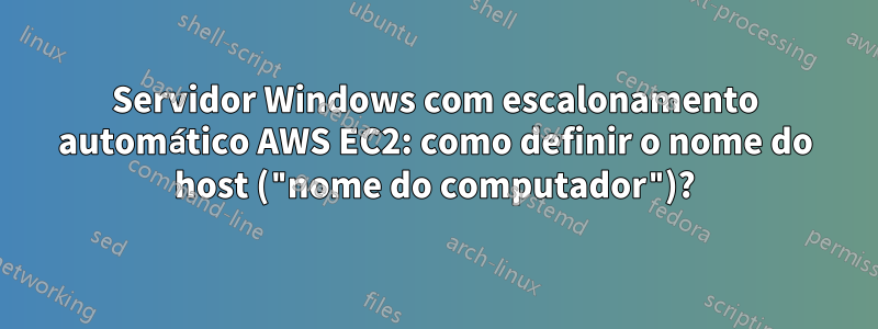 Servidor Windows com escalonamento automático AWS EC2: como definir o nome do host ("nome do computador")?