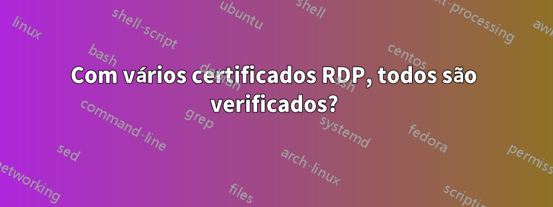 Com vários certificados RDP, todos são verificados?