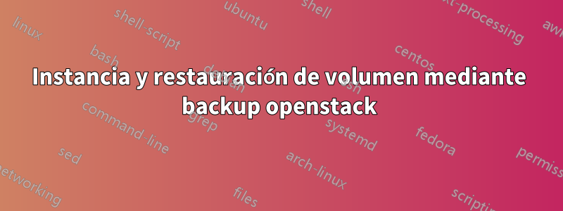 Instancia y restauración de volumen mediante backup openstack