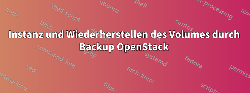 Instanz und Wiederherstellen des Volumes durch Backup OpenStack