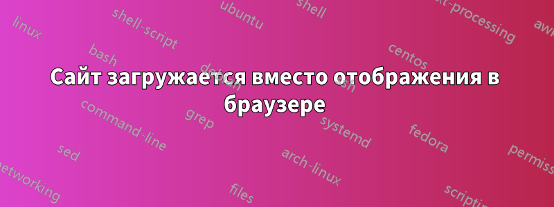 Сайт загружается вместо отображения в браузере