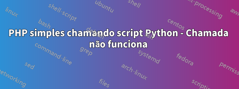 PHP simples chamando script Python - Chamada não funciona