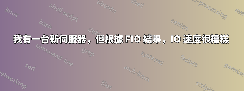 我有一台新伺服器，但根據 FIO 結果，IO 速度很糟糕