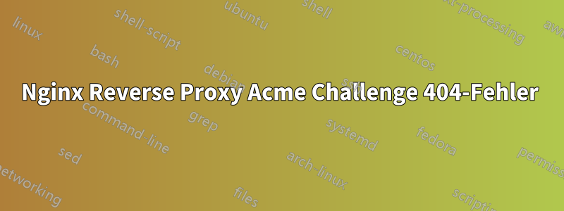 Nginx Reverse Proxy Acme Challenge 404-Fehler