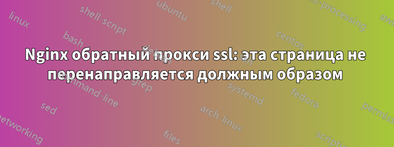 Nginx обратный прокси ssl: эта страница не перенаправляется должным образом