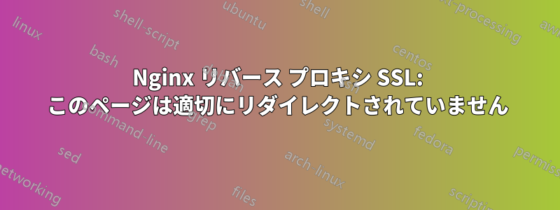 Nginx リバース プロキシ SSL: このページは適切にリダイレクトされていません