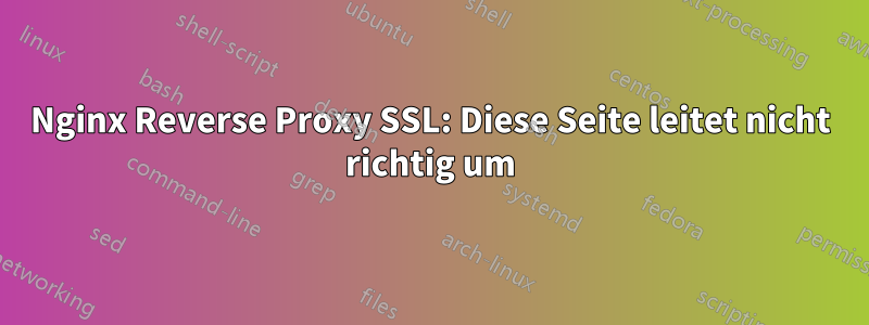 Nginx Reverse Proxy SSL: Diese Seite leitet nicht richtig um