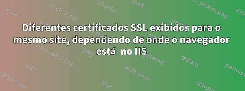 Diferentes certificados SSL exibidos para o mesmo site, dependendo de onde o navegador está no IIS