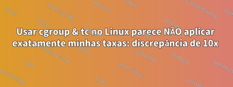 Usar cgroup & tc no Linux parece NÃO aplicar exatamente minhas taxas: discrepância de 10x